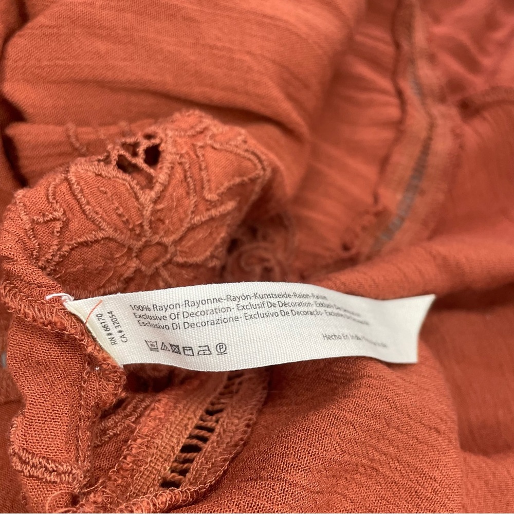 Free People heat wave rust embroidered swing tunic dress - Picture 9 of 9